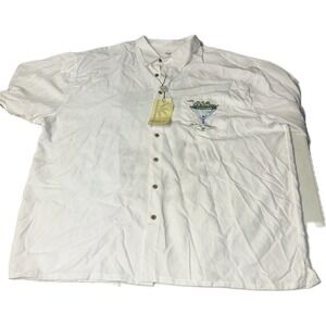 Bamboo Cay Par & Bar Shirt 19th Hole Embroidered Beach Golf White Men's 4XL NWT